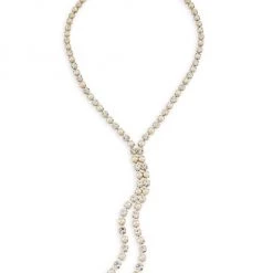 Rosantica Polka Goldtone, Resin Pearl, & Crystal Lariat Necklace