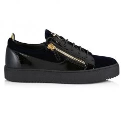 Giuseppe Zanotti Leather & Velvet Low-Top Sneakers For Men