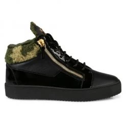 Giuseppe Zanotti Leather & Shearling-Lined Sneakers For Men