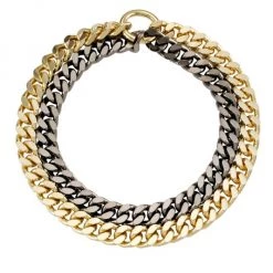 Rosantica Amy Two-Tone Double Curb-Chain Necklace