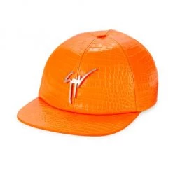 Giuseppe Zanotti Logo Leather Hat For Men Neon Orange -Rosantica And Giuseppe Zanotti shop unnamed file 828