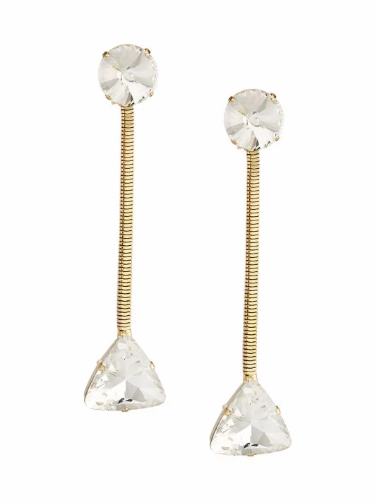Rosantica Goldtone & Crystal Tubogas-Chain Drop Earrings 1 Rosantica Goldtone & Crystal Tubogas-Chain Drop Earrings