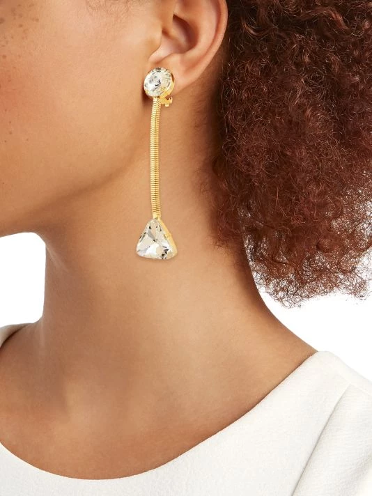 Rosantica Goldtone & Crystal Tubogas-Chain Drop Earrings 2 Rosantica Goldtone & Crystal Tubogas-Chain Drop Earrings - Image 2