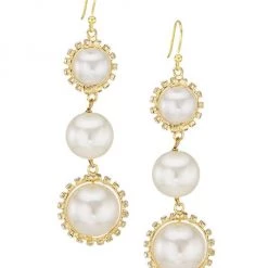 Rosantica Satelliti Goldtone, Faux Pearl, & Crystal Drop Earrings