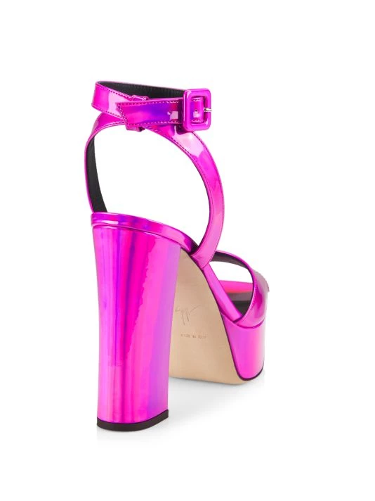 Giuseppe Zanotti Blasvegas Metallic Leather Platform Sandals Irridescent 3 Giuseppe Zanotti Blasvegas Metallic Leather Platform Sandals Irridescent - Image 3