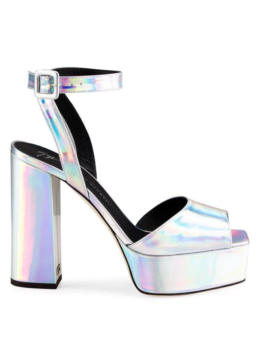 Giuseppe Zanotti Blasvegas Metallic Leather Platform Sandals Irridescent 7 Giuseppe Zanotti Blasvegas Metallic Leather Platform Sandals Irridescent - Image 7