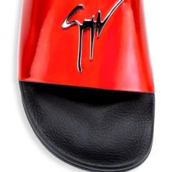 Giuseppe Zanotti Leather Logo Slides For Men Turquoise -Rosantica And Giuseppe Zanotti shop unnamed file 916