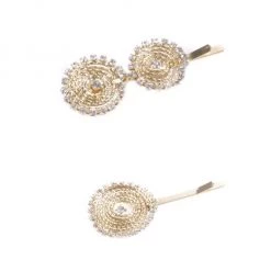Rosantica 2-Piece Spirale Goldtone & Crystal Bobby Pin Set
