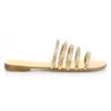 Giuseppe Zanotti Michela Flat Swarovski Crystal Metallic Leather Mules