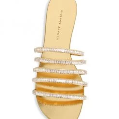 Giuseppe Zanotti Michela Flat Swarovski Crystal Metallic Leather Mules -Rosantica And Giuseppe Zanotti shop unnamed file 978